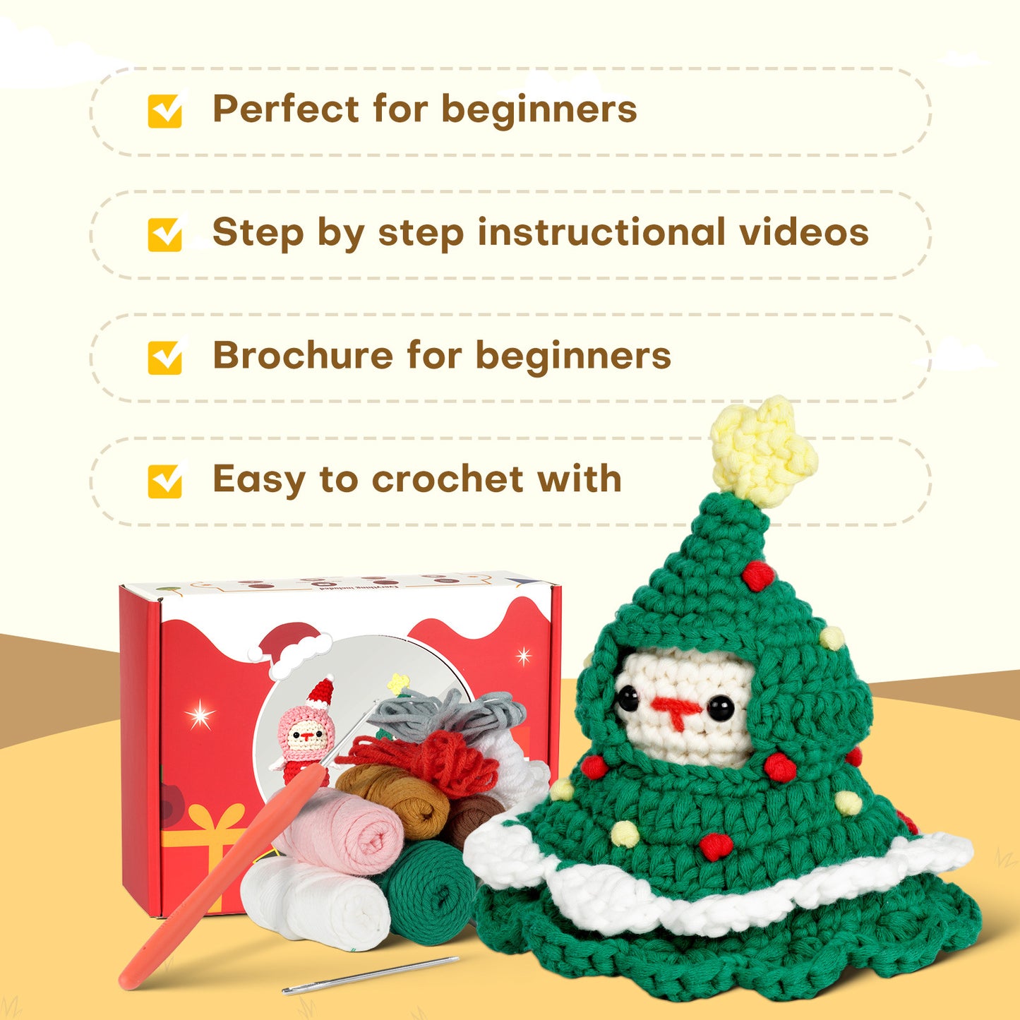 Christmas Dress Up Doll Crochet Kit