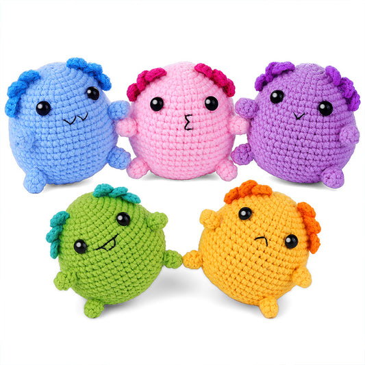 Colorful Salamander Keychain Crochet Kit (five pieces)