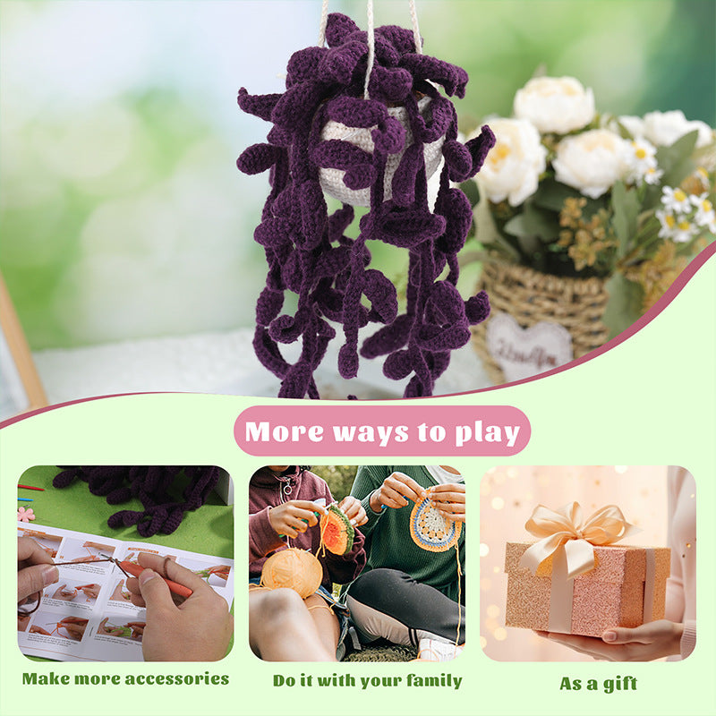 Dark Wisteria Hanging Basket Crochet Kit