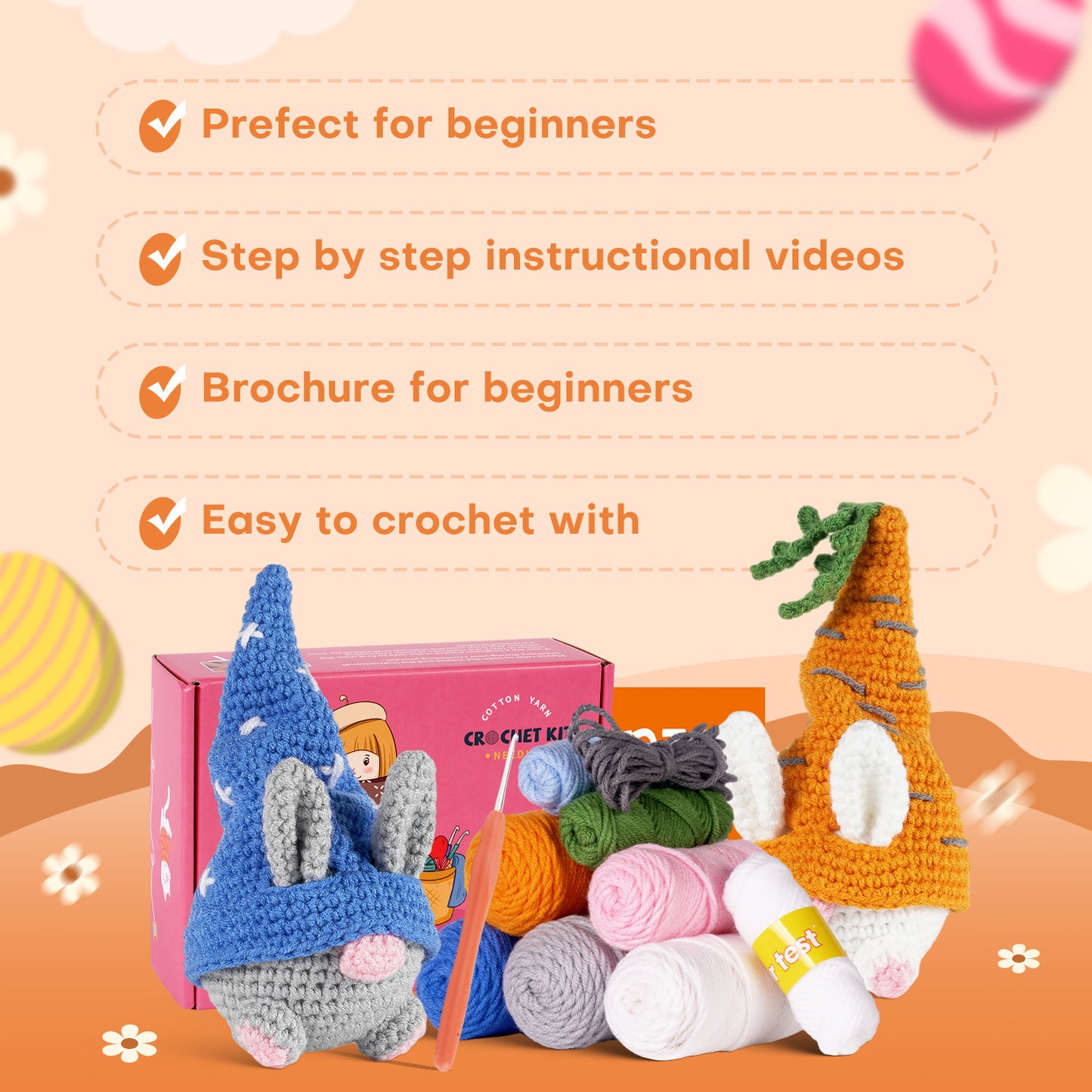 Carrot Elf Doll Ornament Crochet Kit