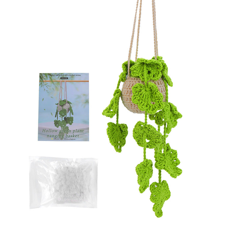 Hollow Leaves Plant Hanging Basket Crochet Kit