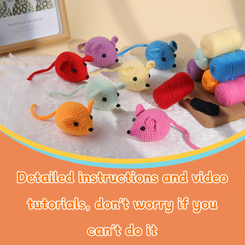 Colorful Little Mouse Crochet Kit (seven pieces)