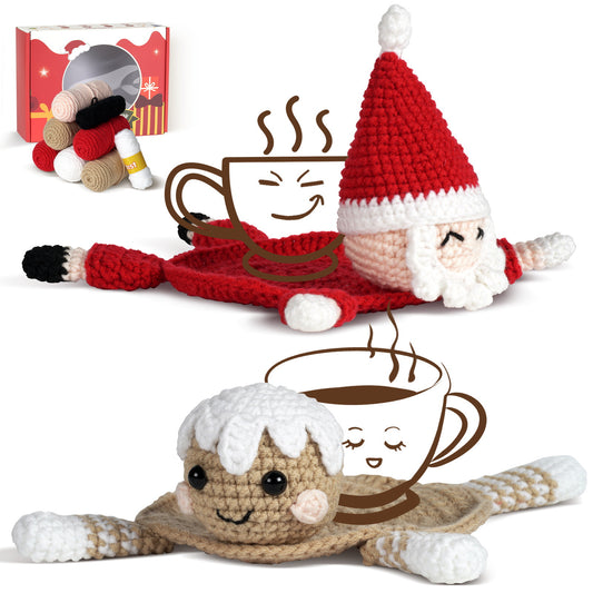 Christmas Santa Snowman Coaster Crochet Kit