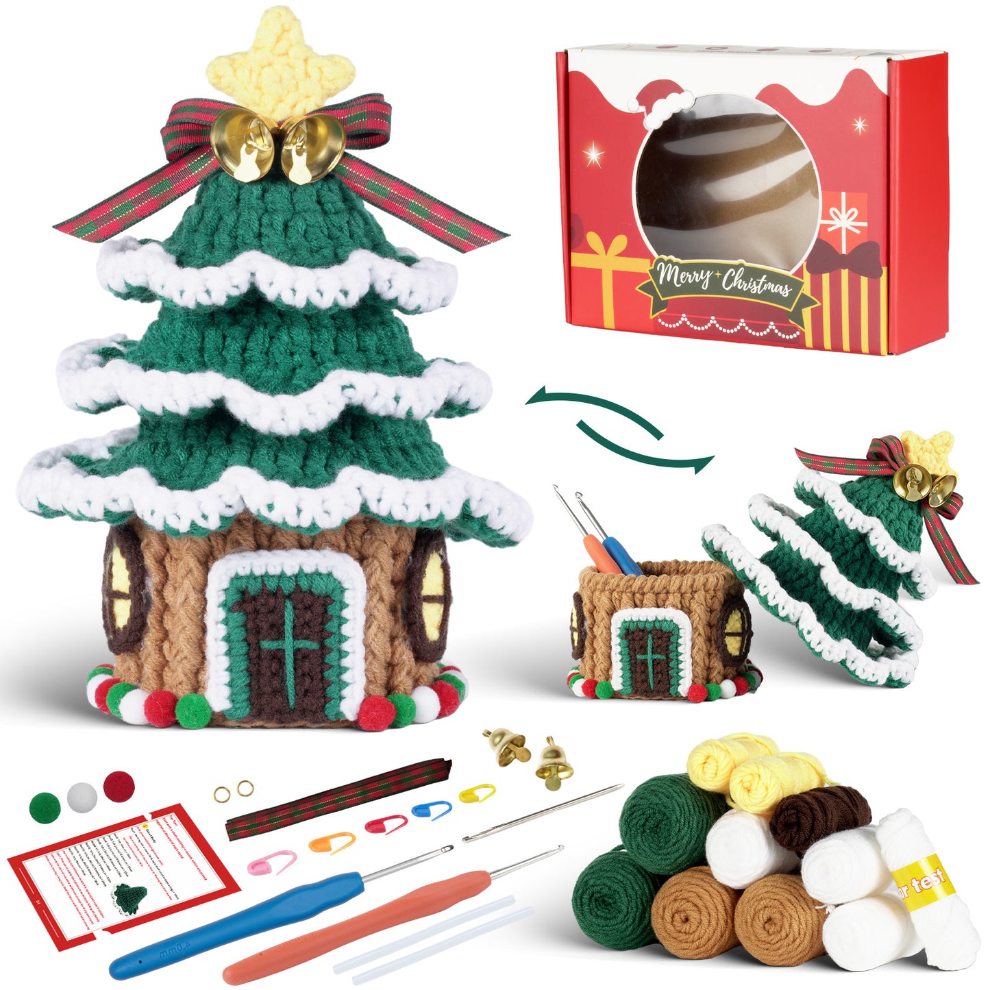 Christmas Tree Storage Box Crochet Crafts + Crochet Kit