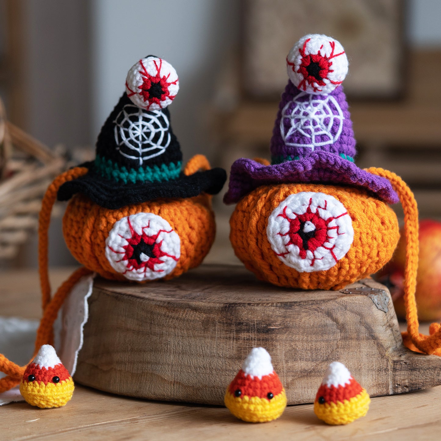 Halloween Pumpkin Backpack Crochet Crafts + Crochet Kit