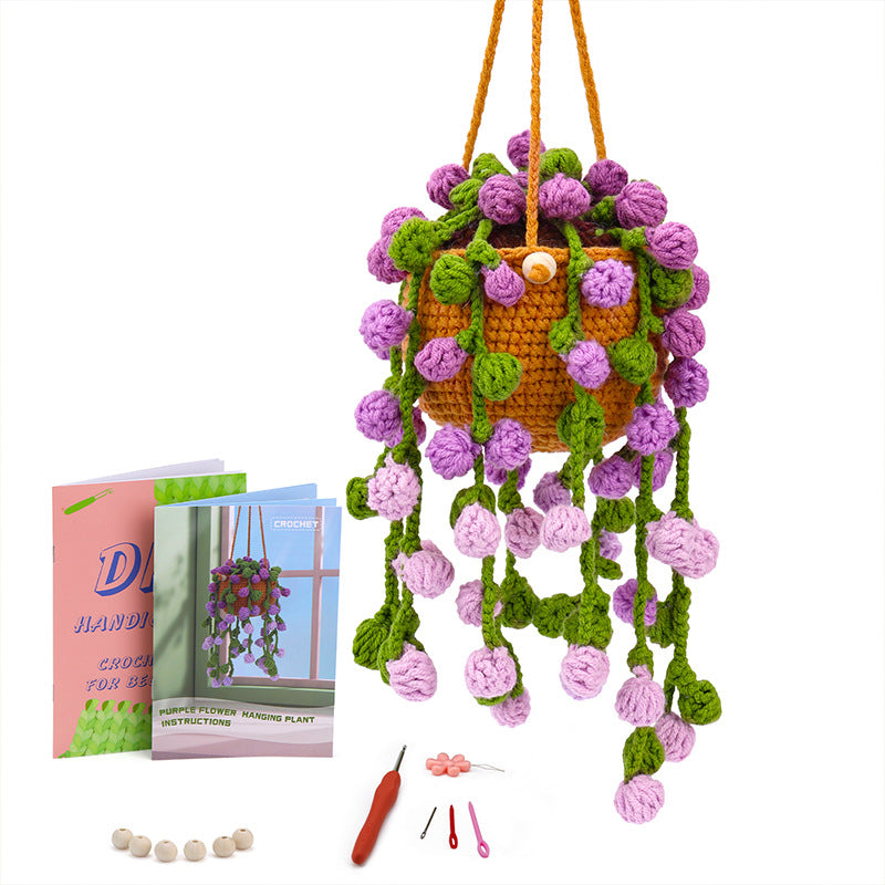 Light Purple Plant Hanging Basket Crochet Kit