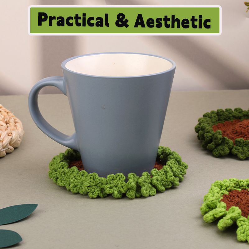 Green Flower Coaster Crochet Kit