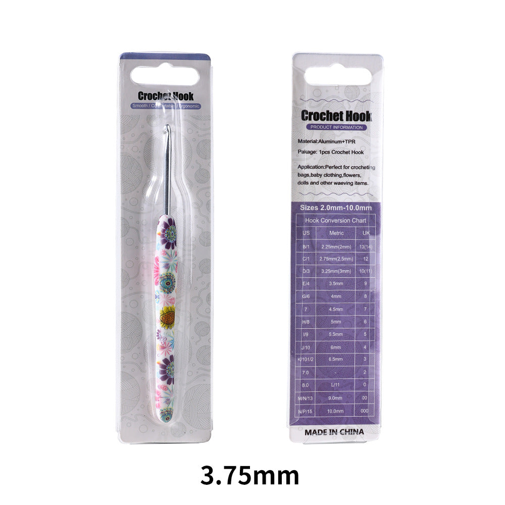 Soft handle printed crochet hook-single pack