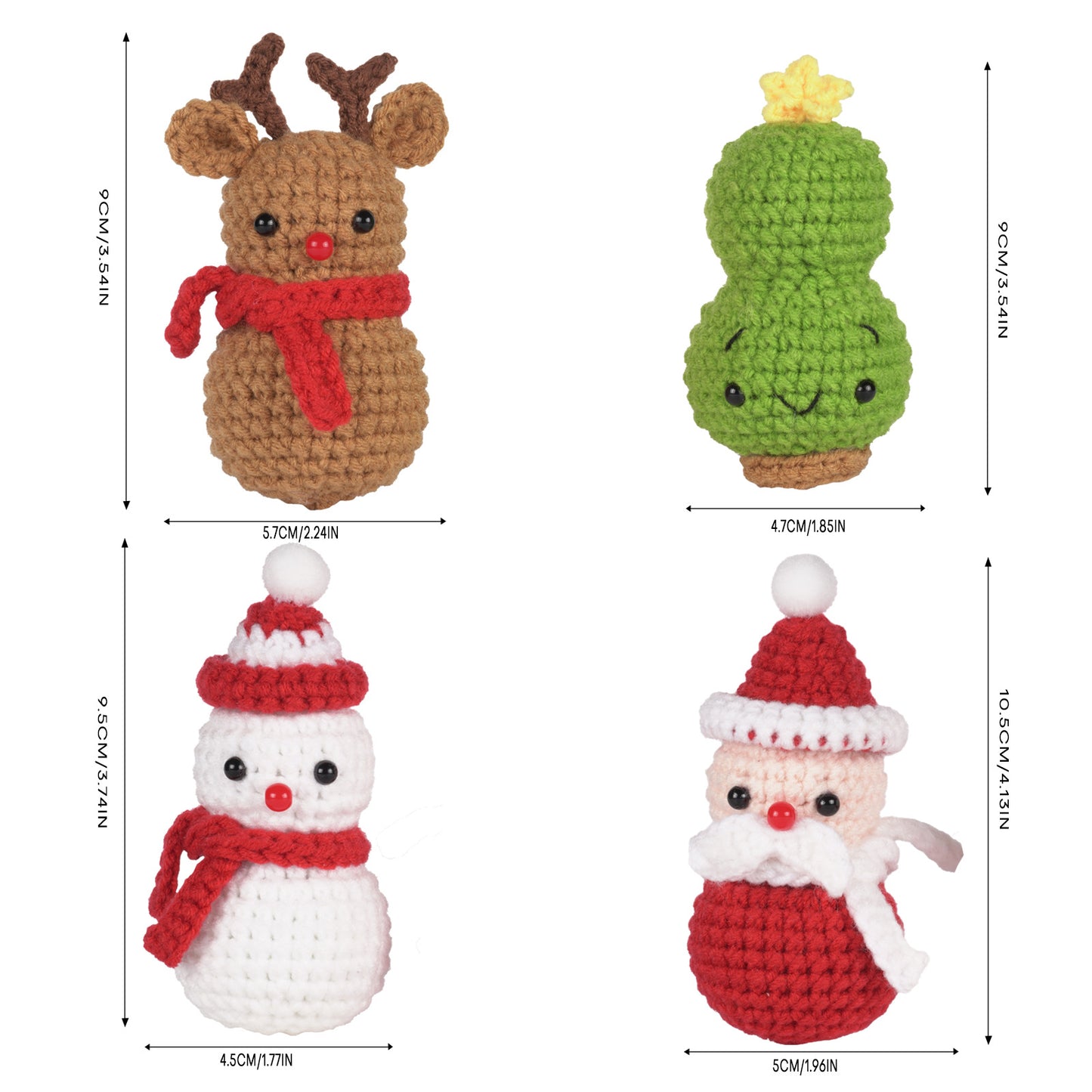 Christmas Snowman Elk Santa Doll Crochet Kit