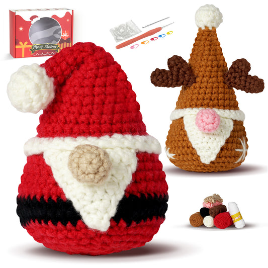 Christmas Elk Santa Gnome Doll Crochet Kit