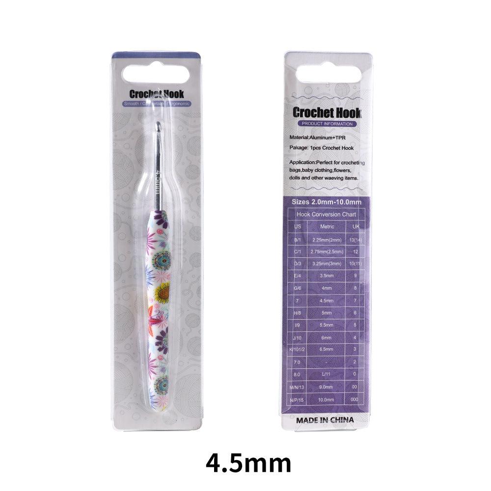 Soft handle printed crochet hook-single pack