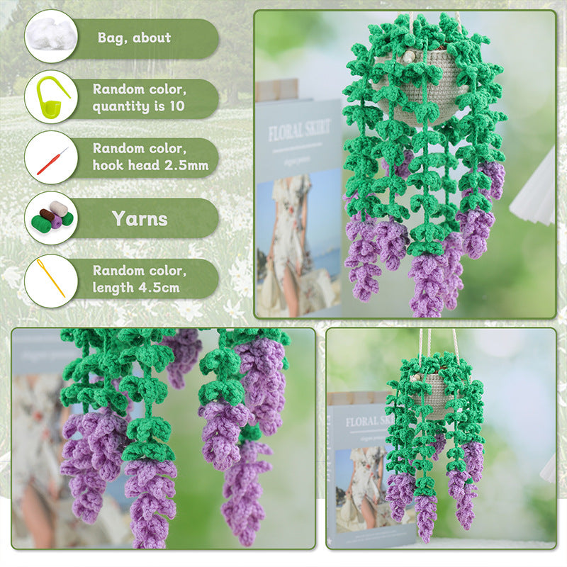 Wisteria Plant Hanging Basket Crochet Kit