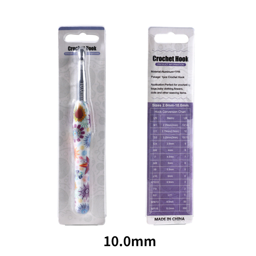 Soft handle printed crochet hook-single pack