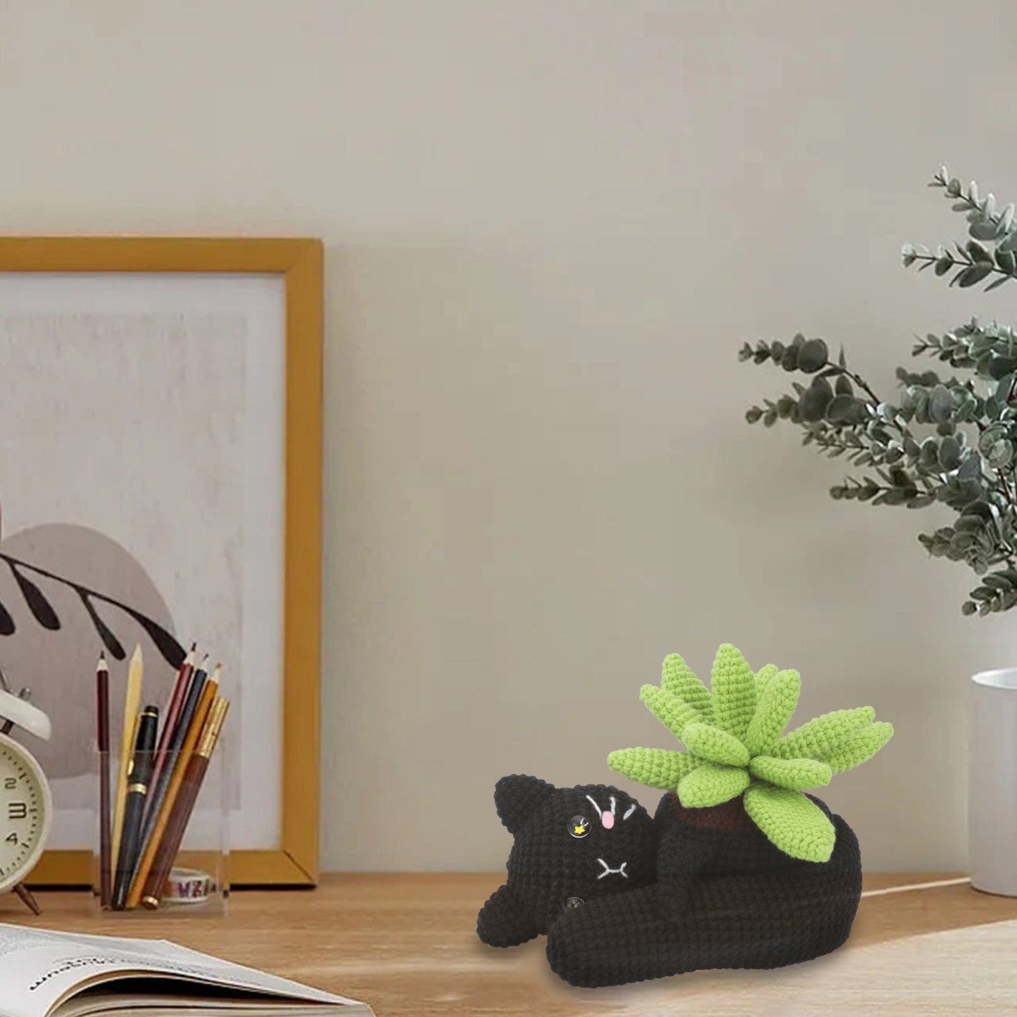 Black Cat Plant Potted Crochet Kit