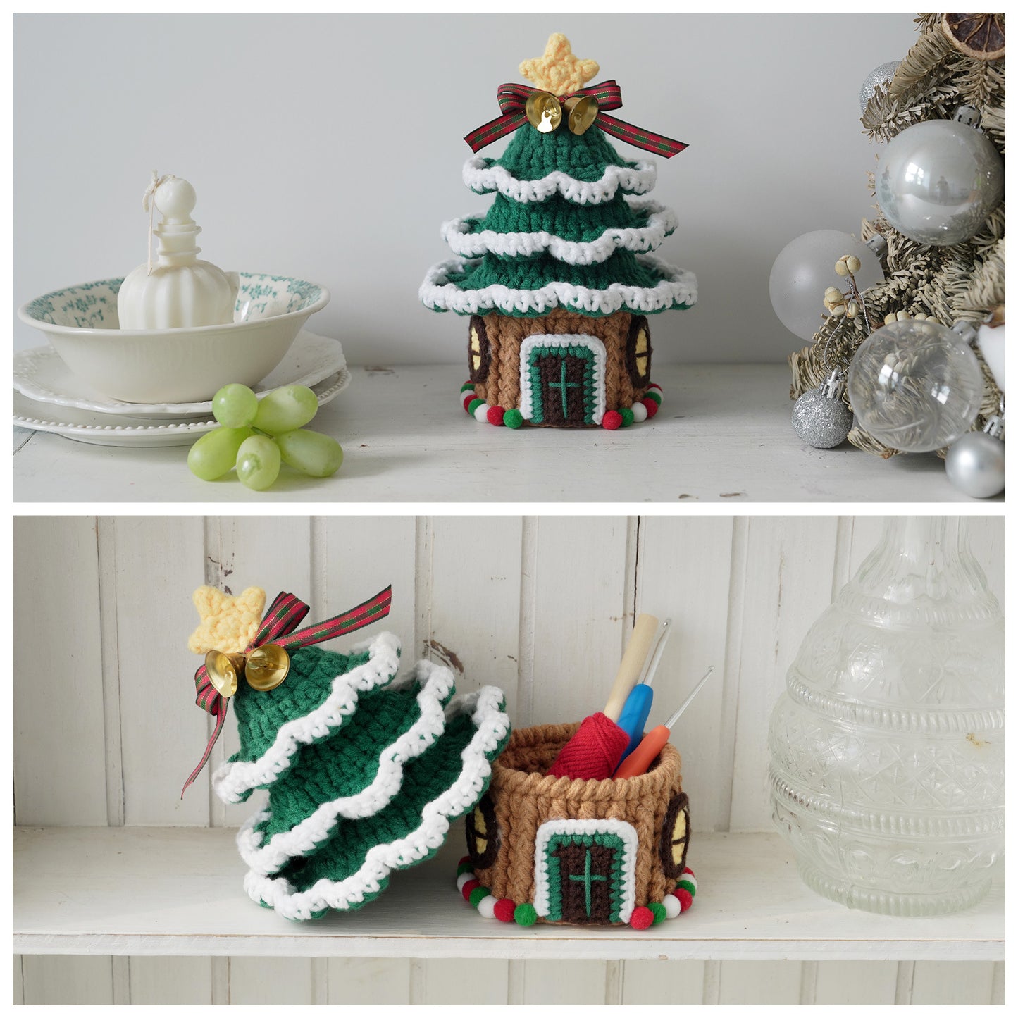 Christmas Tree Storage Box Crochet Crafts + Crochet Kit