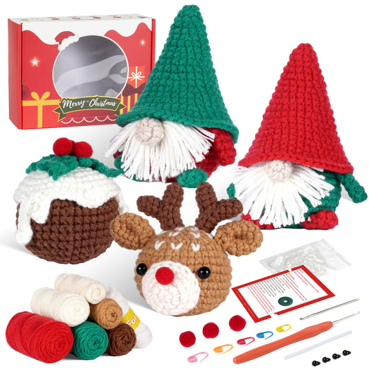 Christmas Gnome Doll Ornament Crochet Kit