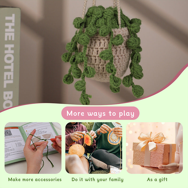 Beanie Plant Hanging Basket Crochet Kit