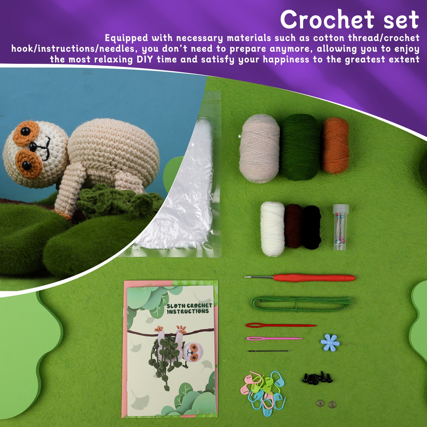 Sloth Tree Climbing Crochet Kit