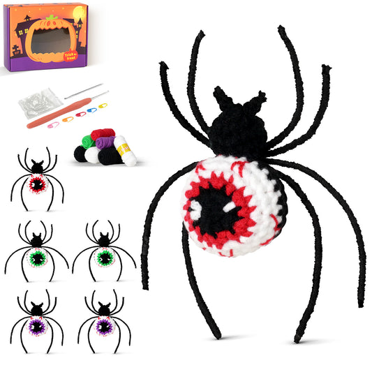 Halloween Eyeball Spider Crochet Crafts+ Material Kit