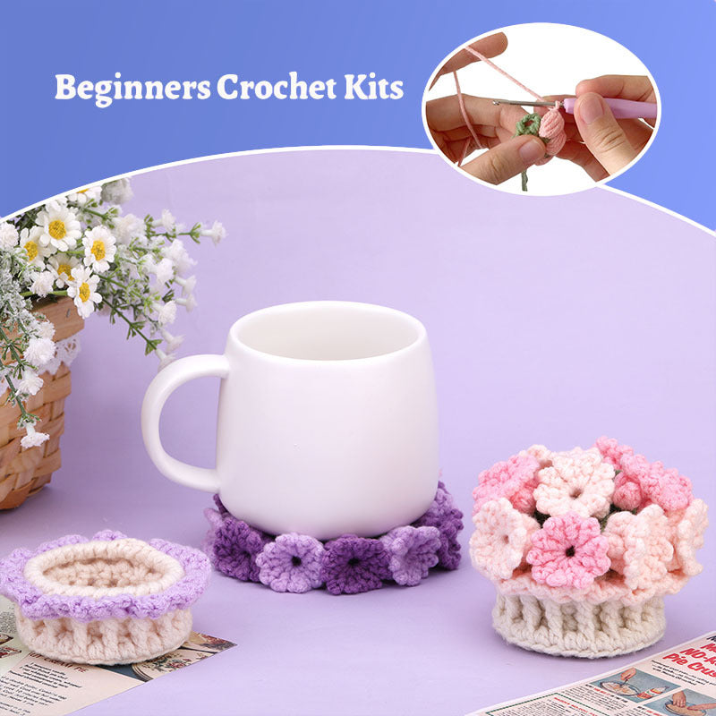 Two-color Potted Coaster Crochet Kit