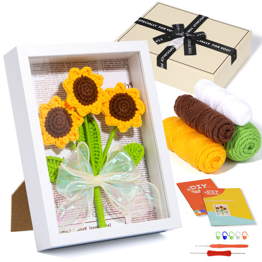 Sunflower Picture Frame Crochet Kit – Beginner