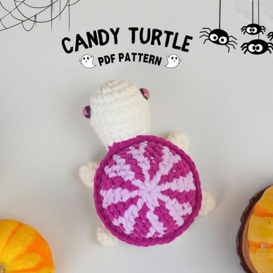 Halloween Candy Turtle No Sew Crochet Pattern +Finished Crafts+ Crochet Kit