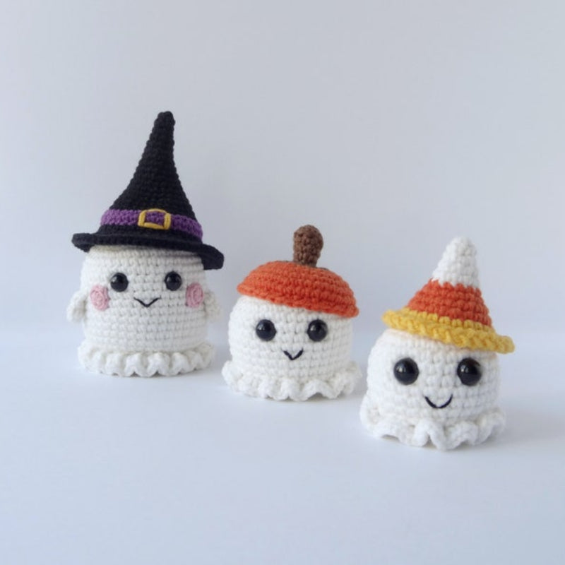 Halloween Cute Ghosts Crochet Pattern+Finished Crafts+ Crochet Kit