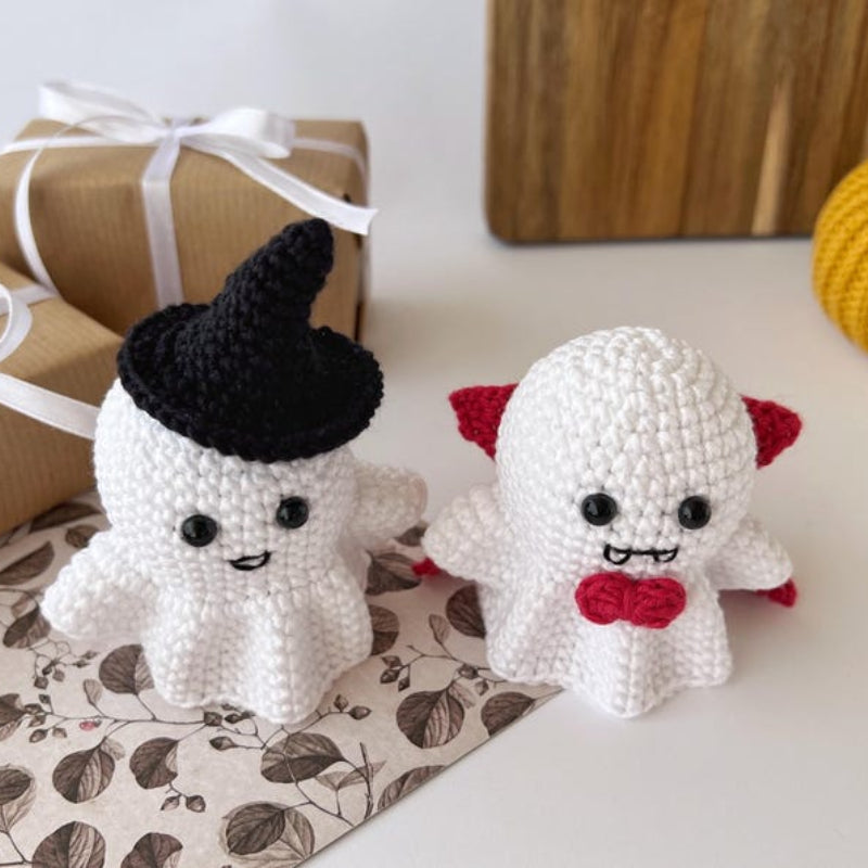 Halloween Ghost Couple Crochet Pattern+Finished Crafts+ Crochet Kit