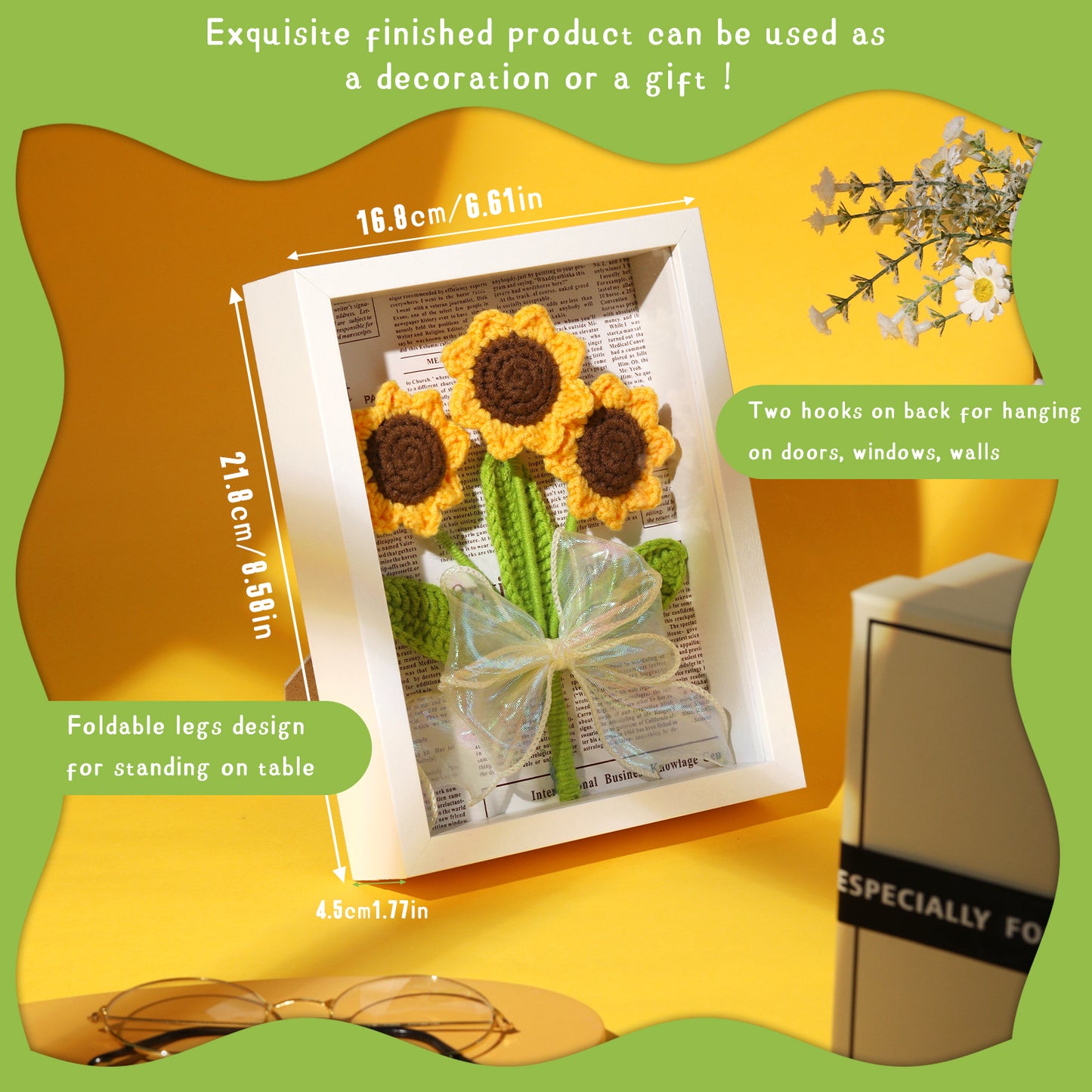 Sunflower Picture Frame Crochet Kit – Beginner