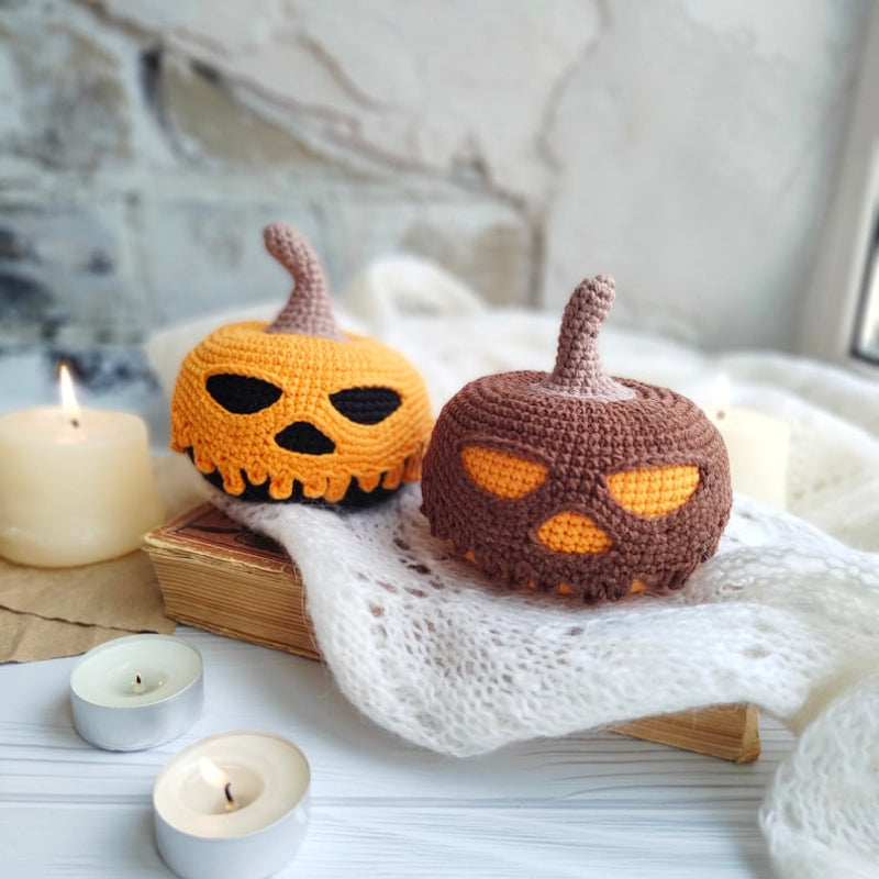 Halloween Pumpkin Crochet Pattern+Finished Crafts+ Crochet Kit