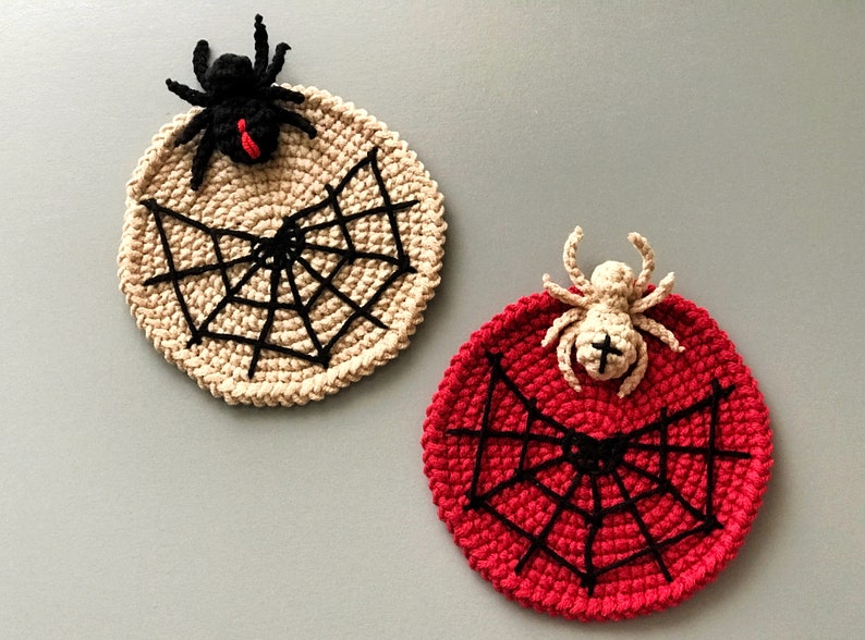 Halloween Spider Coaster Crochet Pattern+Finished Crafts+ Crochet Kit