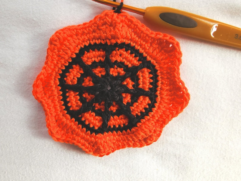 Halloween Spiderweb Coaster Crochet Pattern+Finished Crafts+ Crochet Kit