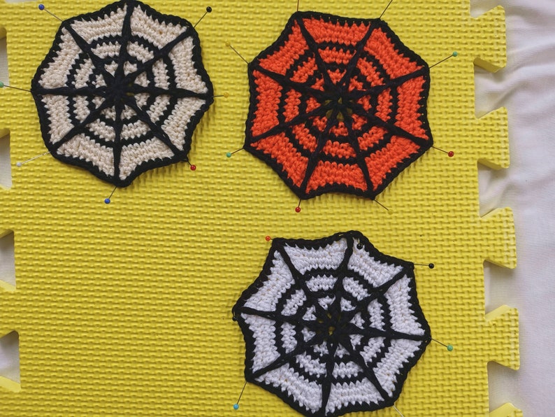 Halloween Spiderweb Coaster Crochet Pattern+Finished Crafts+ Crochet Kit