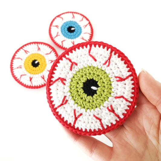 Halloween Eyeball Crochet Pattern+Finished Crafts+ Crochet Kit