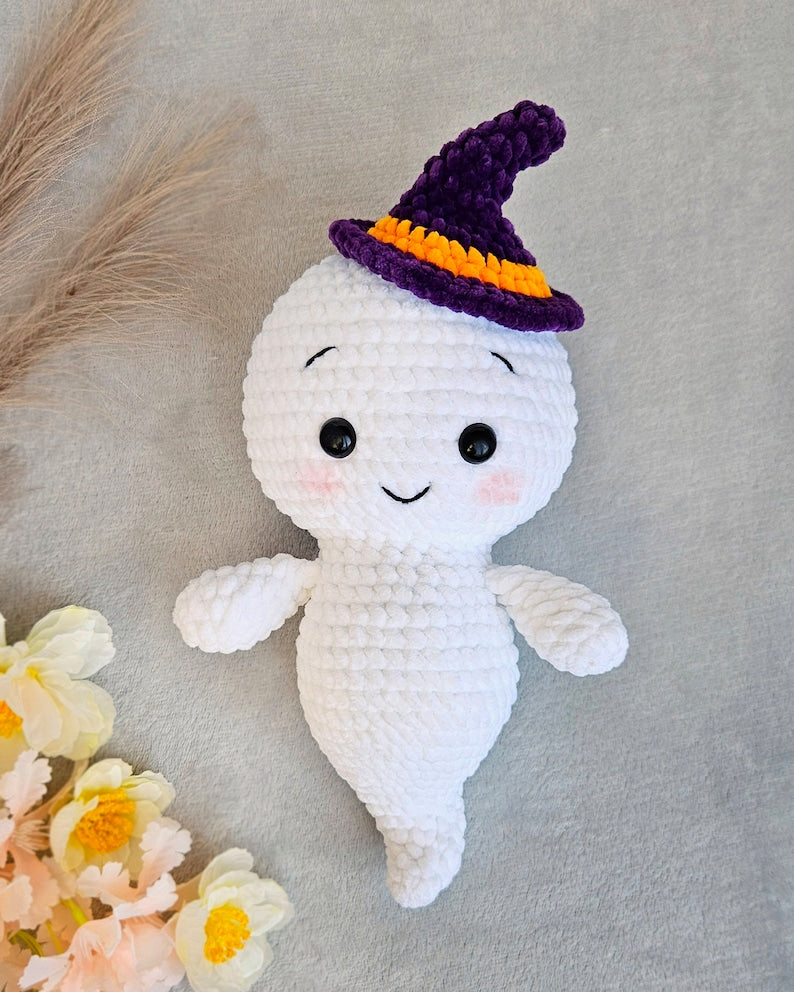 Halloween Amigurumi Ghost Crochet Pattern+Finished Crafts+ Crochet Kit