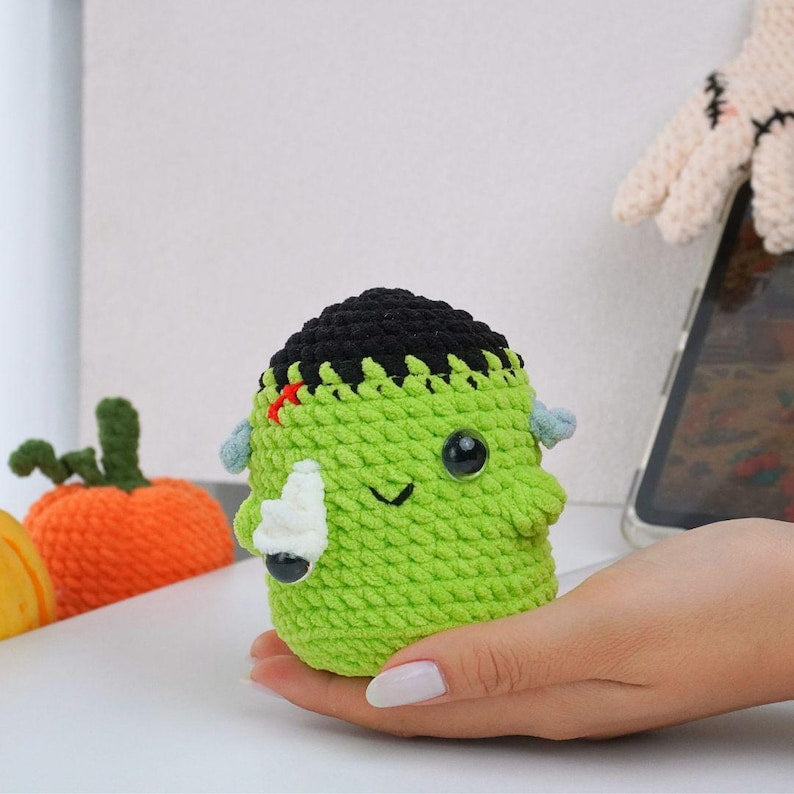 Halloween Ghost Frankenstein Crochet Pattern+Finished Crafts+Crochet Kit