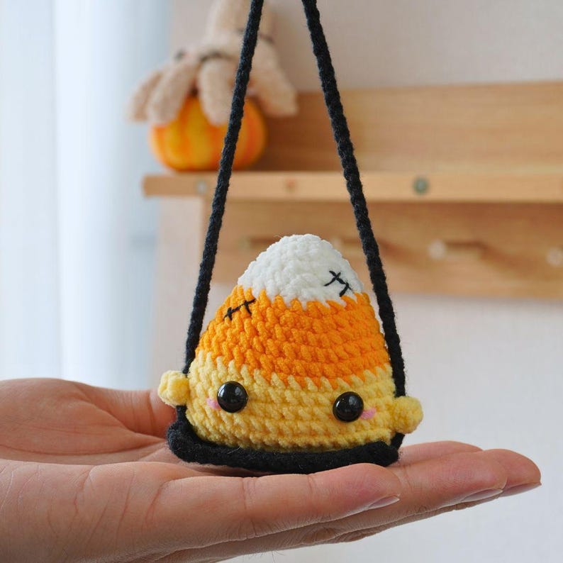 Halloween Candy Corn On Swing Crochet Pattern+Finished Crafts+ Crochet Kit