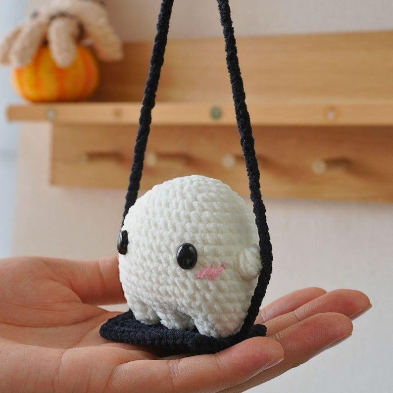 Halloween Ghost On Swing Crochet Pattern+Finished Crafts+ Crochet Kit