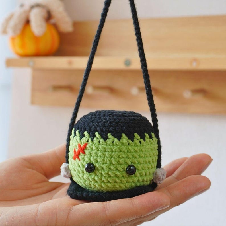 Halloween Frankenstein On Swing Crochet Pattern+Finished Crafts+ Crochet Kit