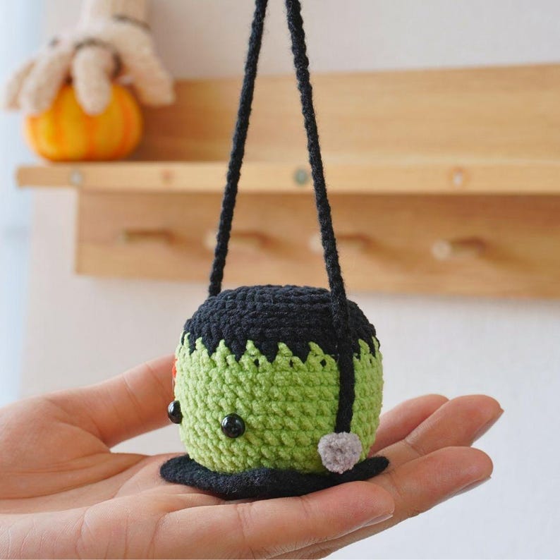 Halloween Frankenstein On Swing Crochet Pattern+Finished Crafts+ Crochet Kit