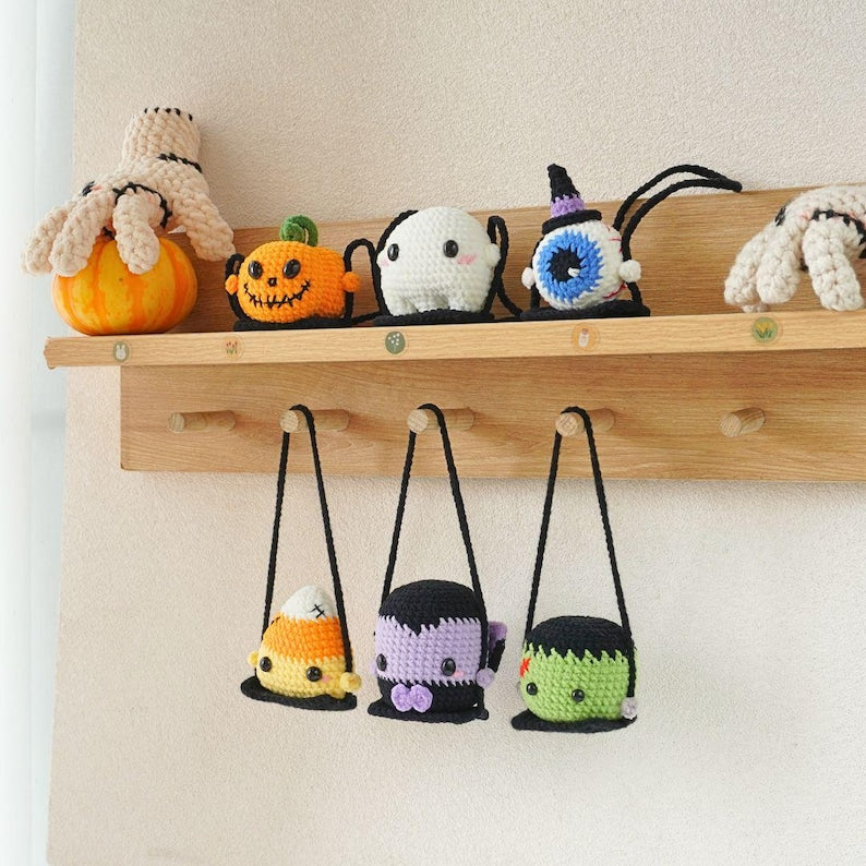 Halloween On Swing Crochet Pattern Bundle+Finished Crafts Bundle+ Crochet Kit Bundle