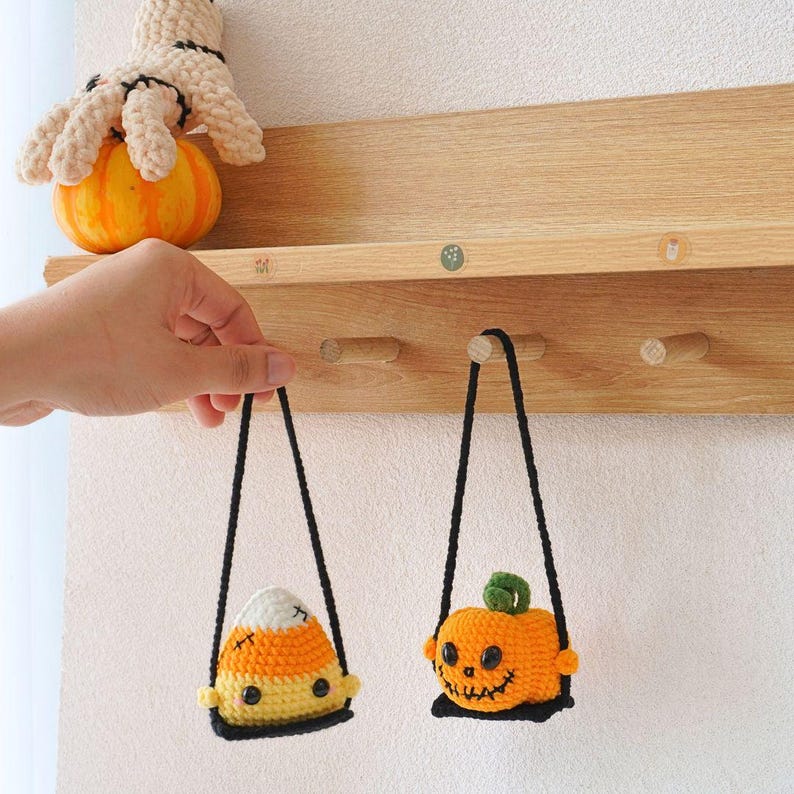 Halloween On Swing Crochet Pattern Bundle+Finished Crafts Bundle+ Crochet Kit Bundle