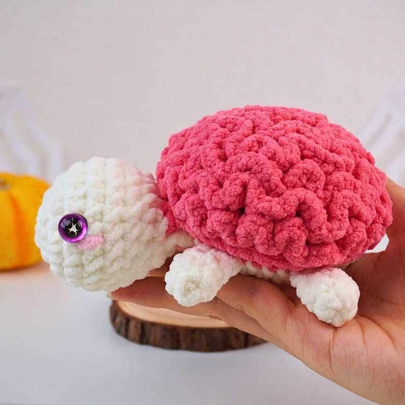 Halloween Brain Turtle No Sew Crochet Pattern +Finished Crafts+ Crochet Kit