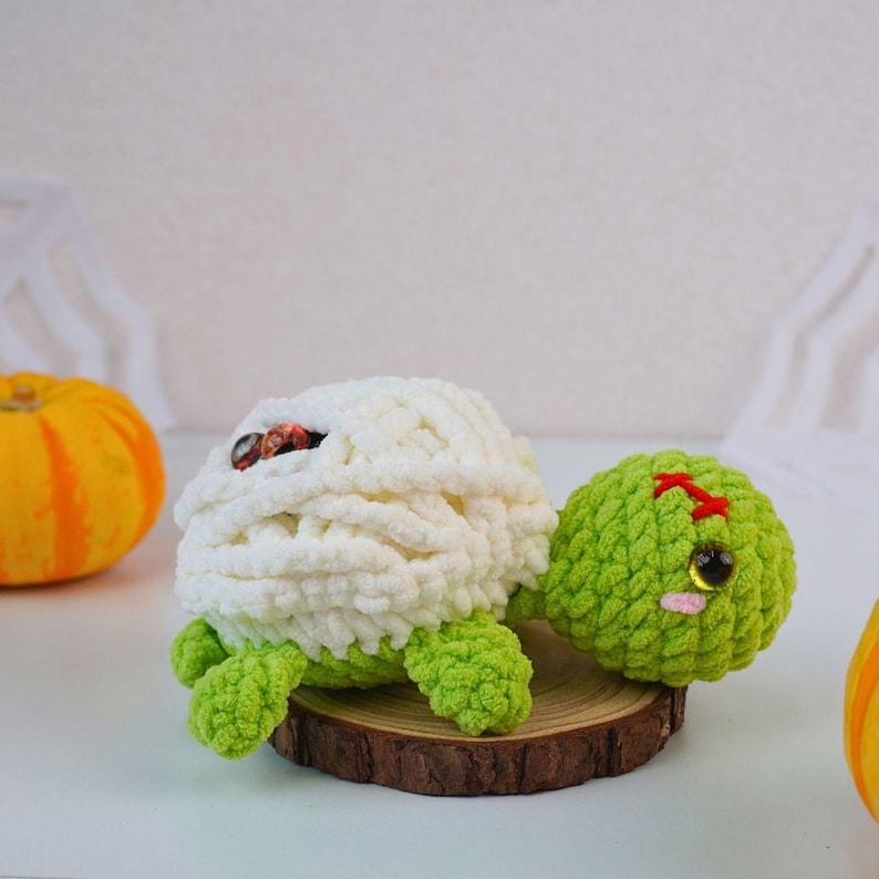 Halloween Frankenstein Turtle No Sew Crochet Pattern +Finished Crafts+ Crochet Kit