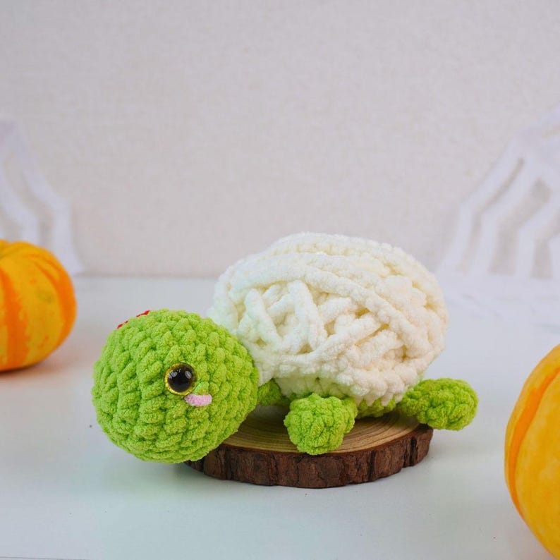 Halloween Frankenstein Turtle No Sew Crochet Pattern +Finished Crafts+ Crochet Kit