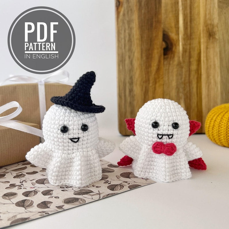 Halloween Ghost Couple Crochet Pattern+Finished Crafts+ Crochet Kit