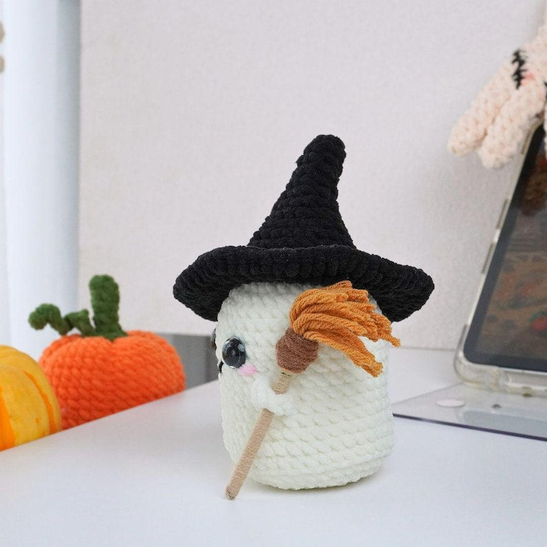 Halloween Witchy Ghost Crochet Pattern+Finished Crafts+Crochet Kit