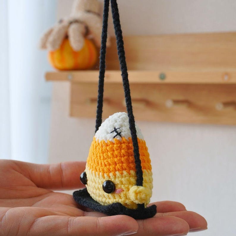 Halloween Candy Corn On Swing Crochet Pattern+Finished Crafts+ Crochet Kit