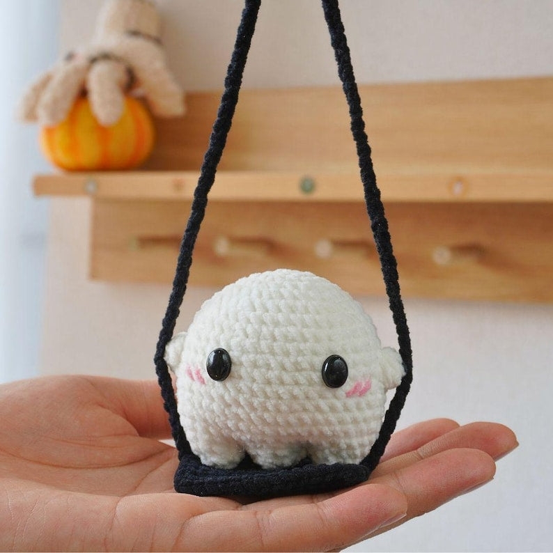 Halloween Ghost On Swing Crochet Pattern+Finished Crafts+ Crochet Kit