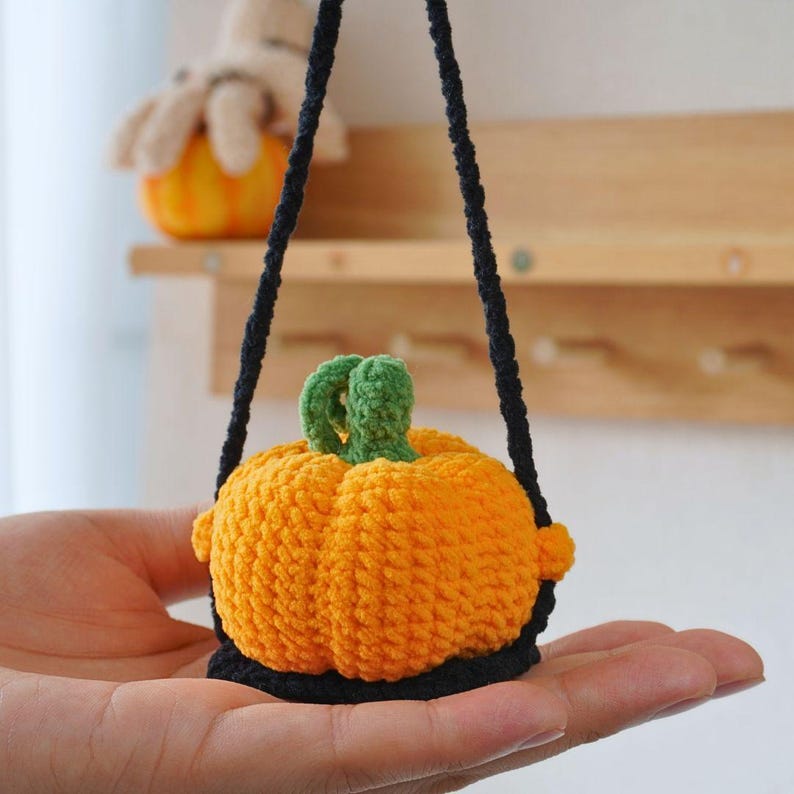 Halloween Pumpkin On Swing Crochet Pattern+Finished Crafts+ Crochet Kit